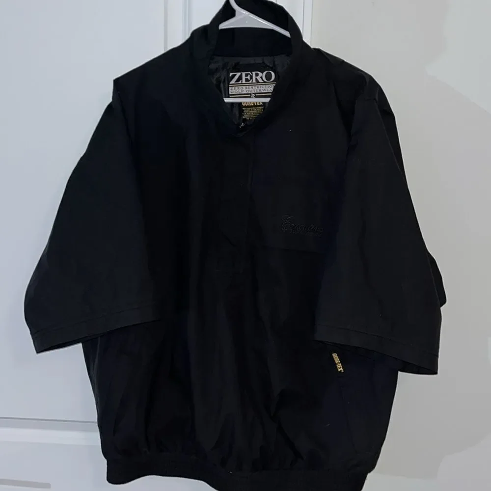 Black Executive Waterproof GoreTex Zero Restriction SS Pullover Golf Jacket XL